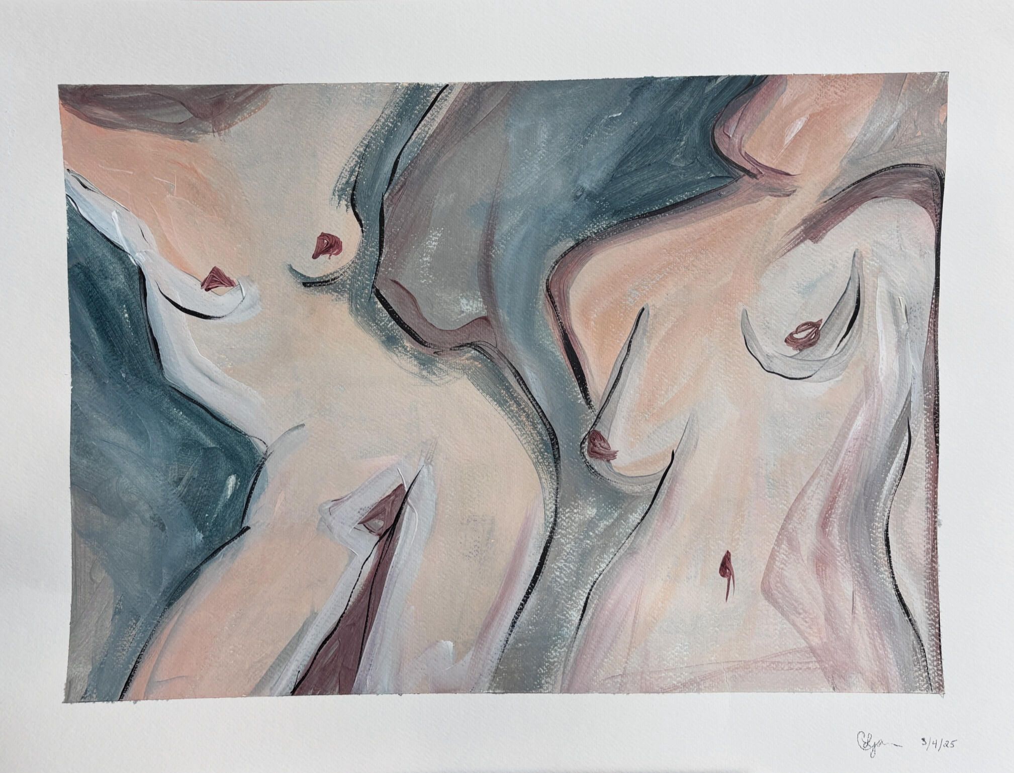 Seeing Through Acrylic on Paper, 18" x 24"